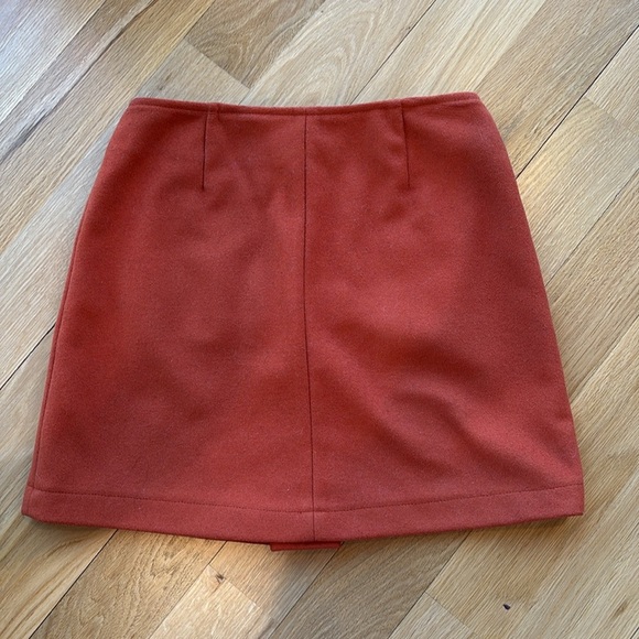Gap Miniskirt Felted Wool Mod Burnt Orange Size 0 - Picture 3 of 5